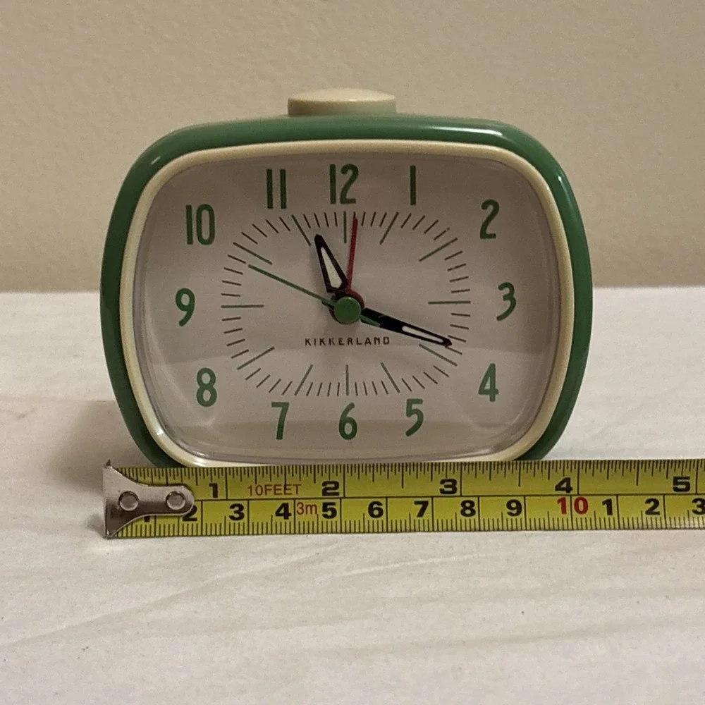 Kikkerland Retro Alarm Clock Vintage Style Green Not Working Display Piece